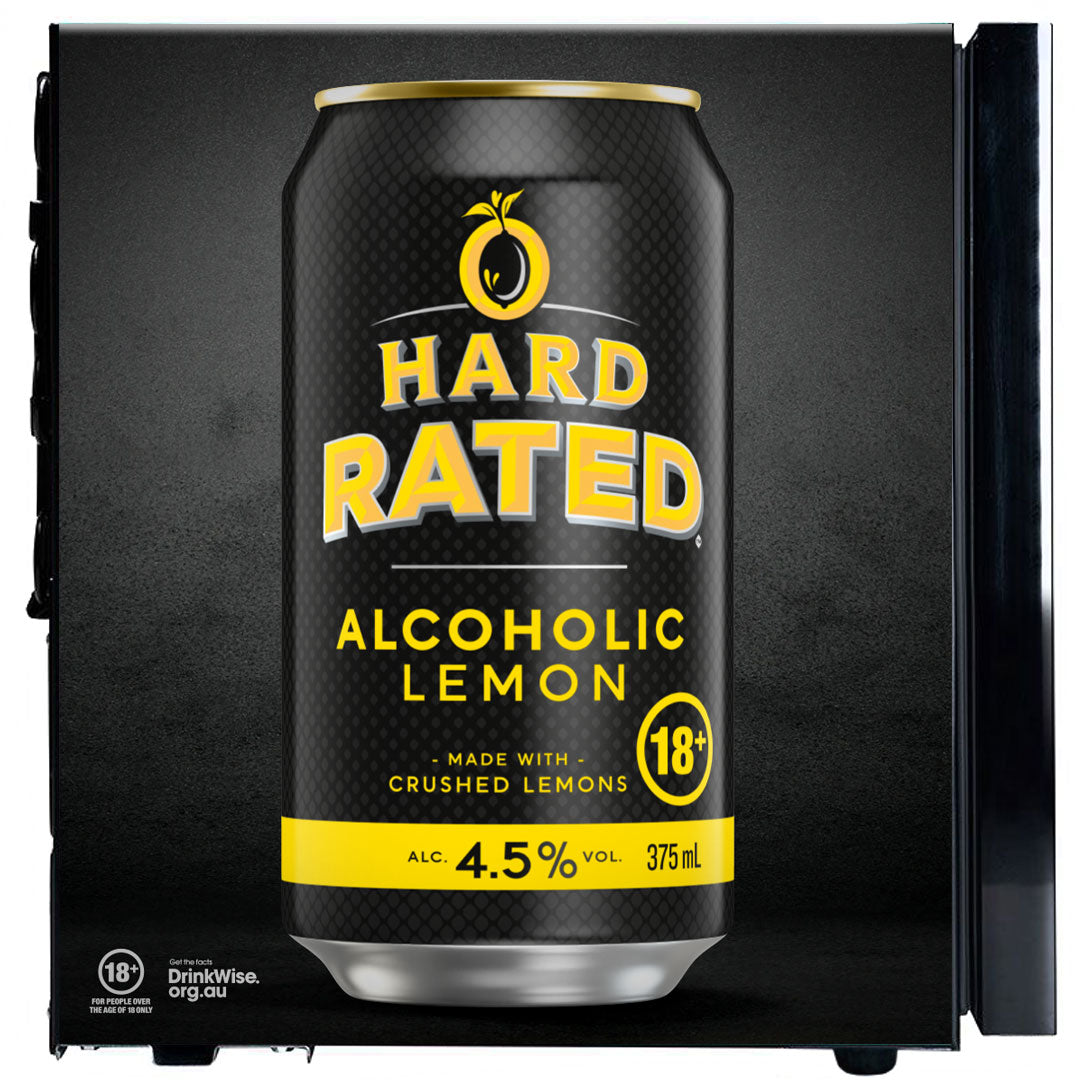 hard rated Hard Rated branded Glass Door Mini Bar Fridge With Lock - 38 Cans - Model SC50AB-HR | Retrocade - Image 6
