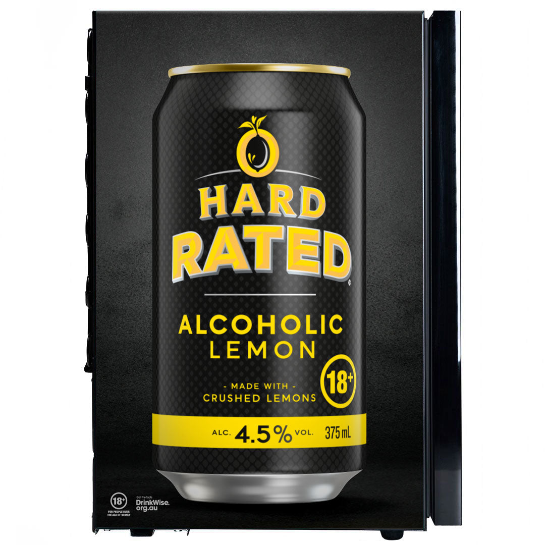 hard rated Hard Rated Branded Glass Door Bar Fridge With Cool Frosted Door Logo - Model SC70-B-HR | Retrocade - Image 6