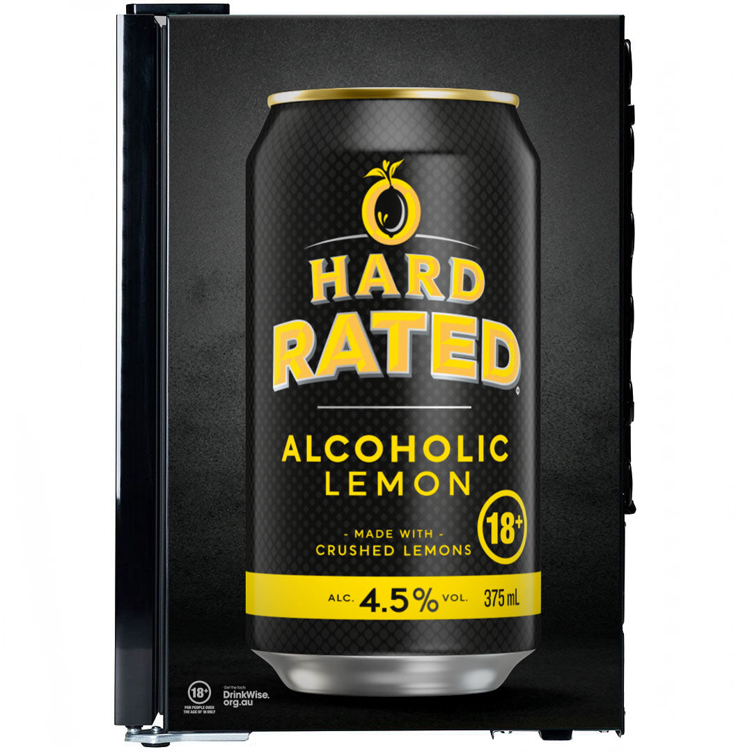 hard rated Hard Rated Branded Glass Door Bar Fridge With Cool Frosted Door Logo - Model SC70-B-HR | Retrocade - Image 7