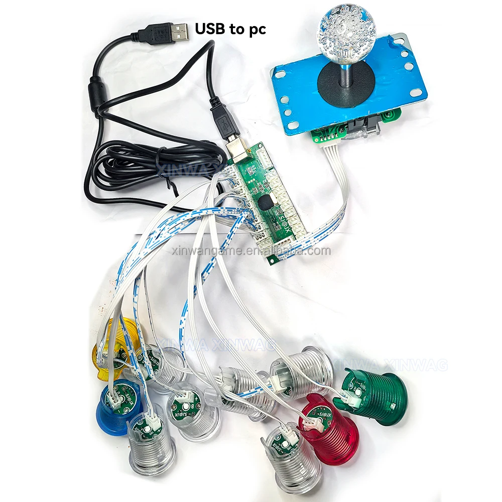 Sanwa-Style LED Arcade Kit with 1P or 2P USB Options - Image 4