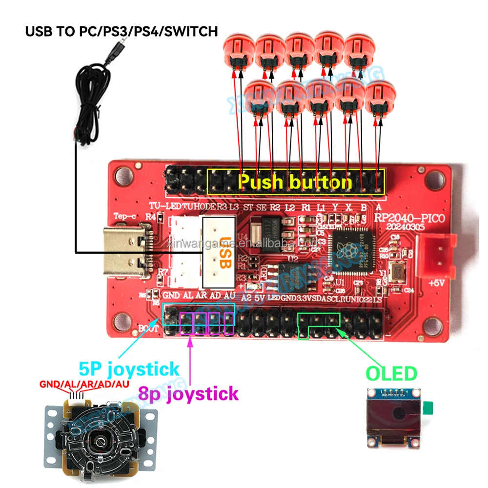 Red USB Arcade Encoder Board and DIY Kit Options - Image 4