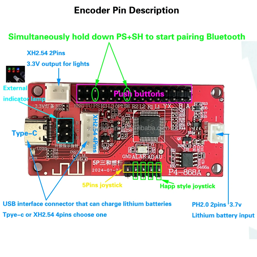 Bluetooth and USB Wireless Arcade Joystick DIY Kit - Image 3