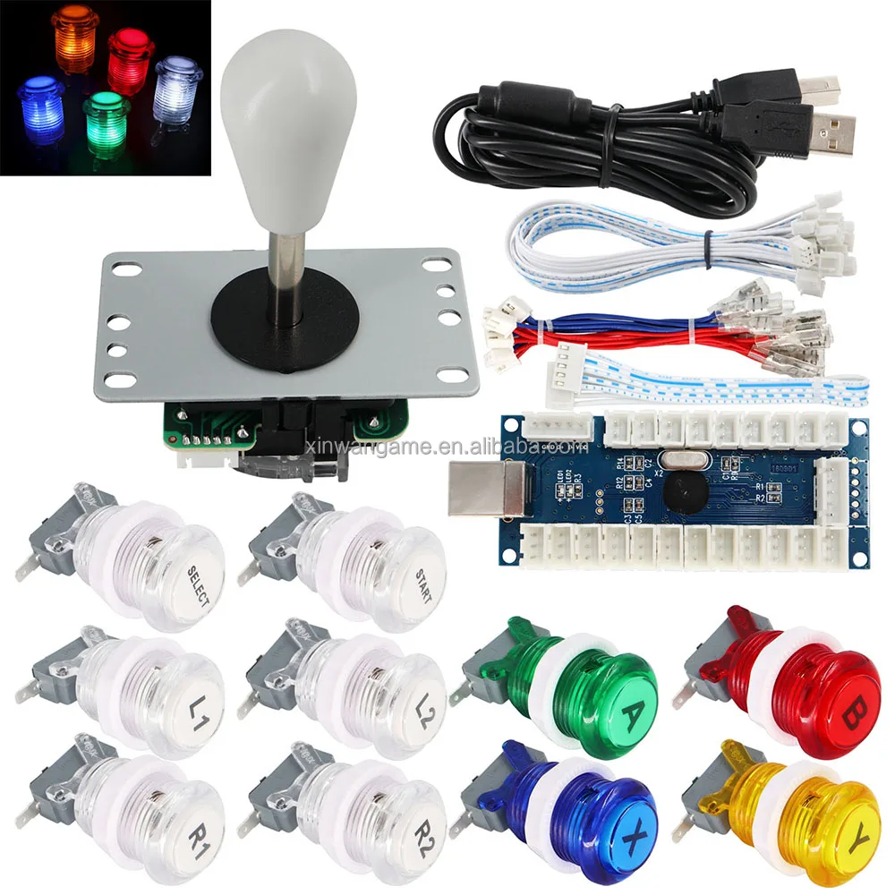 Happ-Style Oval Joystick Kit with 5V LED Buttons