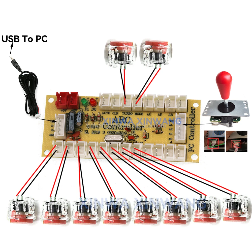 USB Arcade Kit with 30mm and 24mm Button Options - Image 5