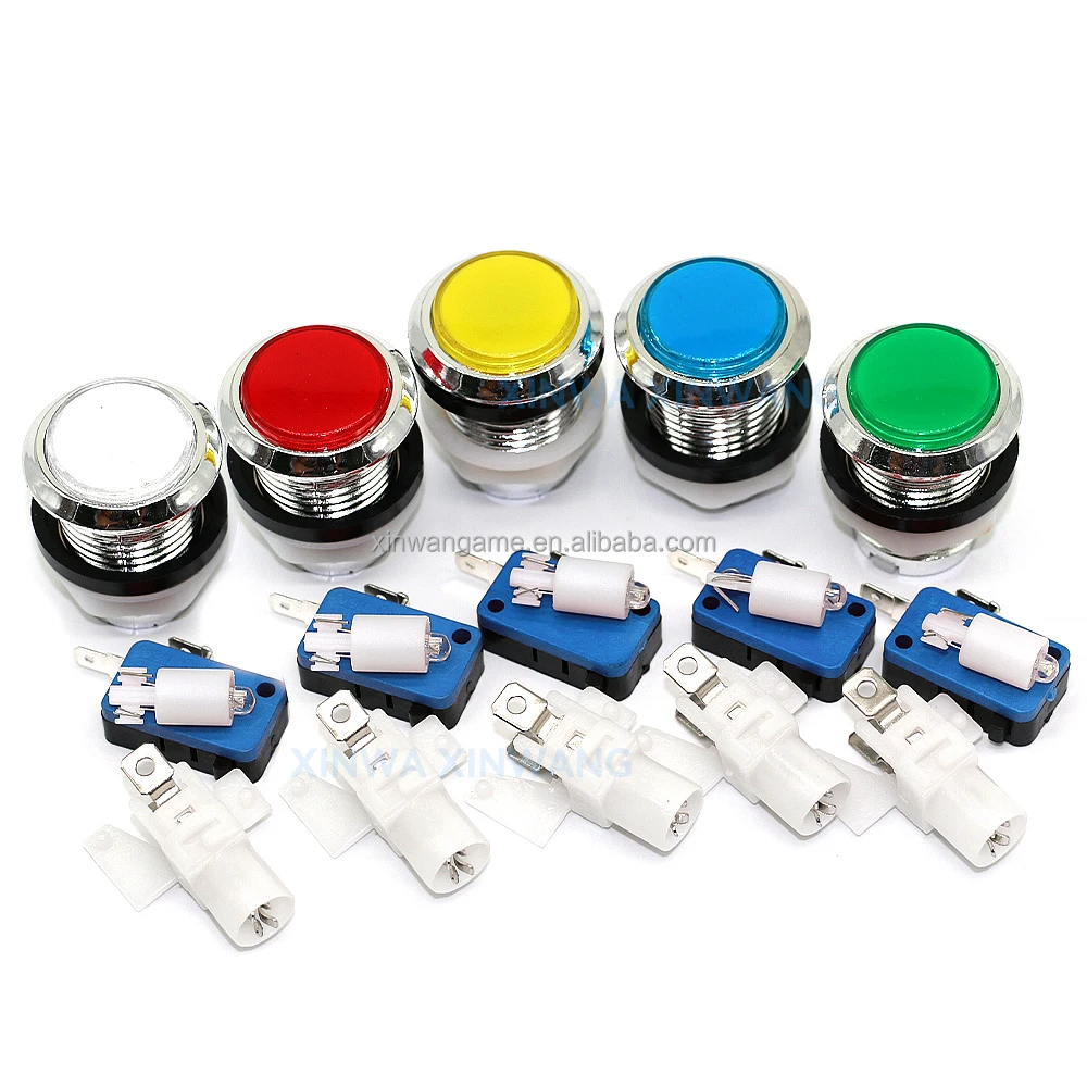 USB Arcade Stick DIY Kit with 33mm Chrome LED Buttons - Image 6