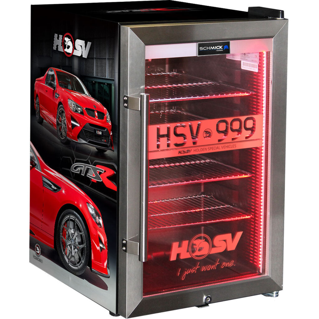 Holden HSV GTSR Maloo branded bar fridge. Great gift idea! Add You Own Number Plate To Door! - Model SC70-SS-GTSR-Maloo | Retrocade