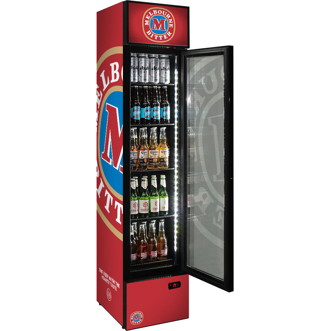 melbourne bitter Melbourne Bitter Branded Skinny Upright Bar Fridge - Model SS-P160-MB | Retrocade - Image 9