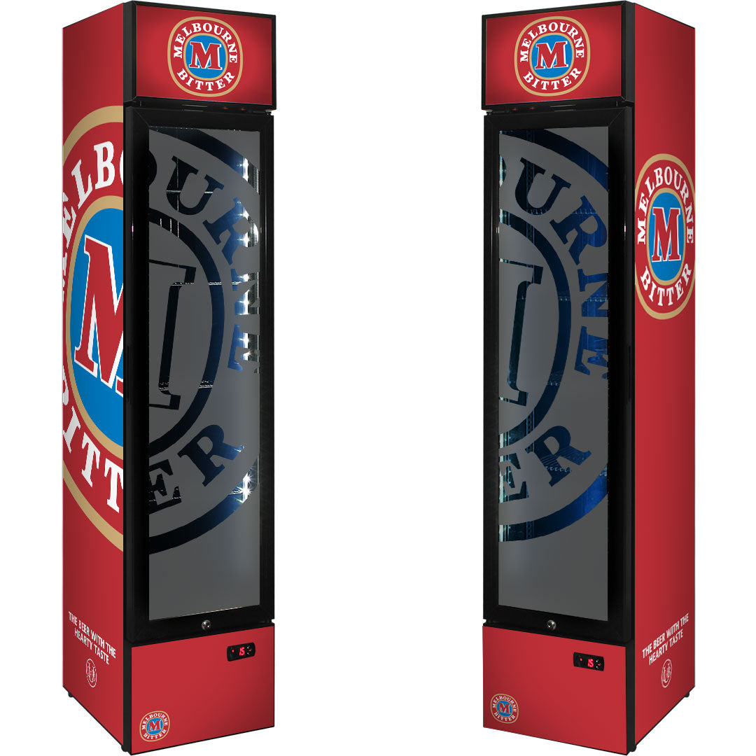 melbourne bitter Melbourne Bitter Branded Skinny Upright Bar Fridge - Model SS-P160-MB | Retrocade - Image 11