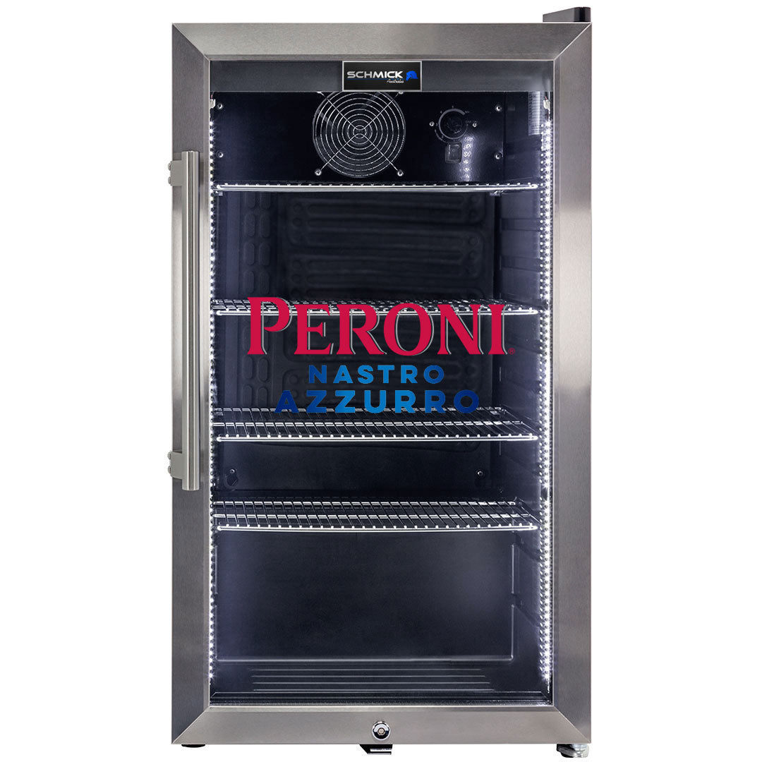peroni Peroni Themed Alfresco Bar Fridge With Led Strip Lights, Lock and LOW E Glassd - Model SC88-SS-PERONI | Retrocade - Image 13