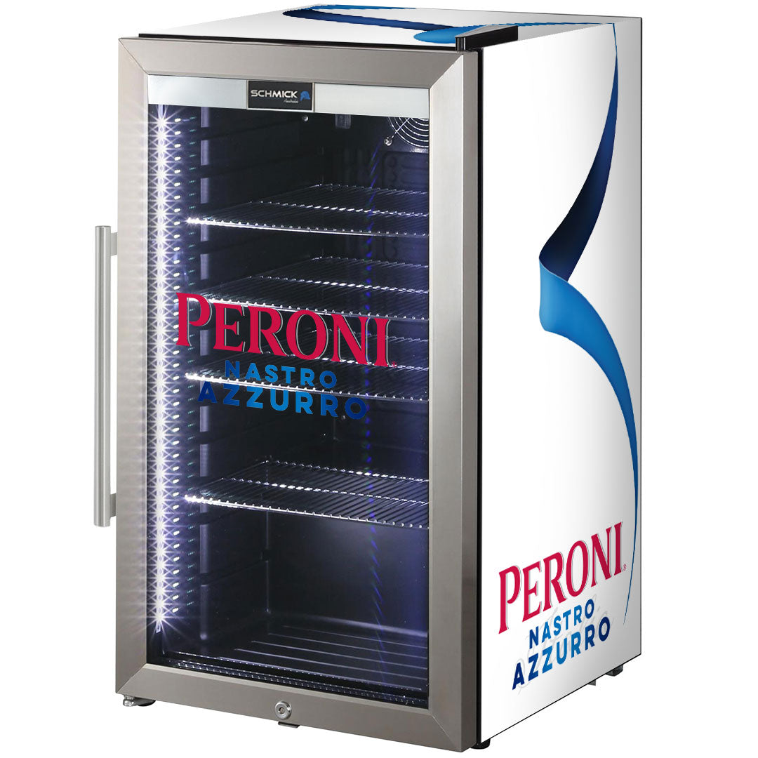 peroni Peroni Themed Alfresco Bar Fridge With Led Strip Lights, Lock and LOW E Glassd - Model SC88-SS-PERONI | Retrocade - Image 14