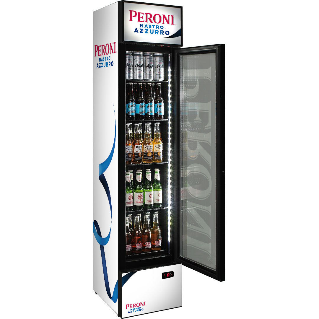 peroni Peroni Branded Skinny Upright Bar Fridge - Model SS-P160-PERONI | Retrocade - Image 5