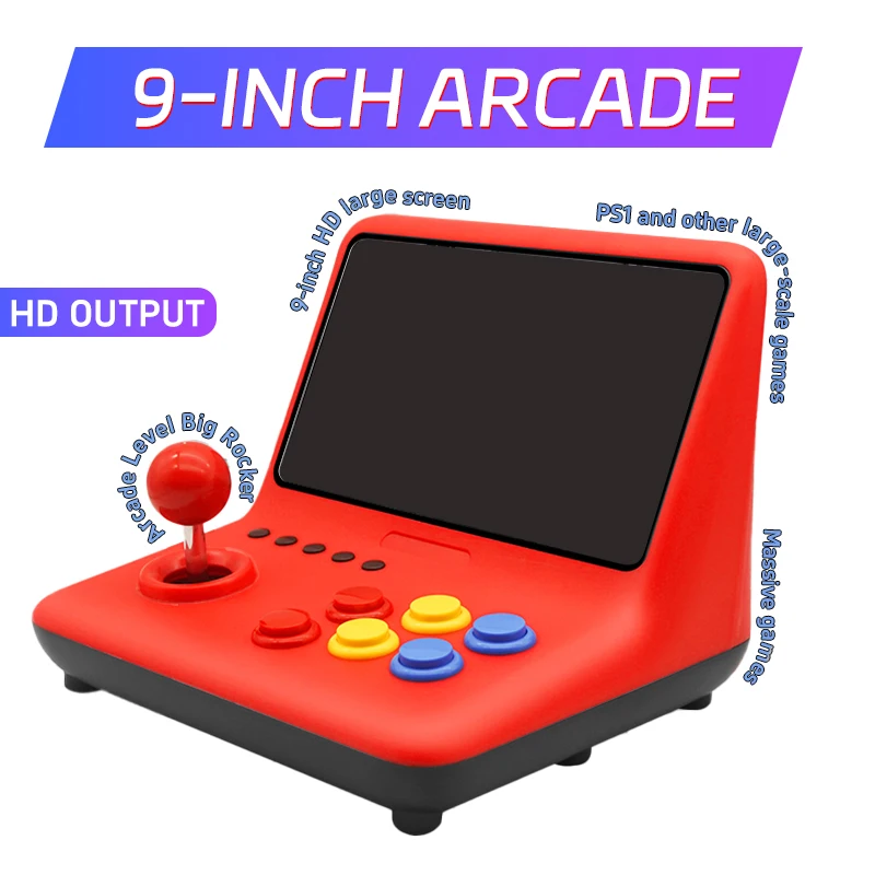 9-Inch IPS Arcade Game Console – 5000 Games Dual Joystick