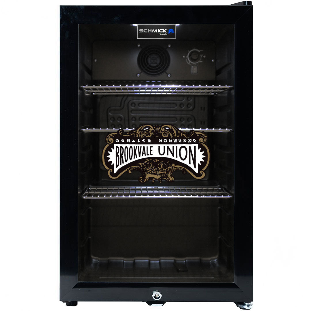 brookvale union Brookvale Union Branded Glass Door Bar Fridge With Cool Frosted Door Logo - Model SC70-B-BVU | Retrocade - Image 4
