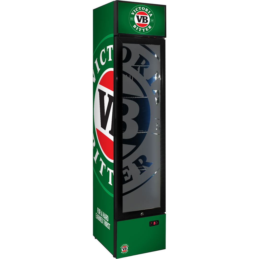 victoria bitter Victoria Bitter Branded Skinny Upright Bar Fridge - Model SS-P160-VB-V1 | Retrocade