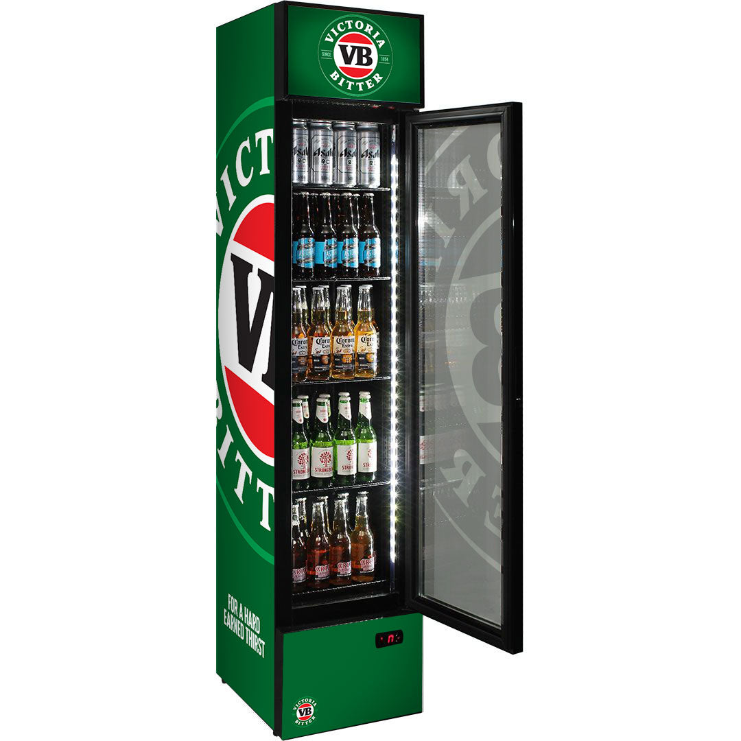 victoria bitter Victoria Bitter Branded Skinny Upright Bar Fridge - Model SS-P160-VB-V1 | Retrocade - Image 3