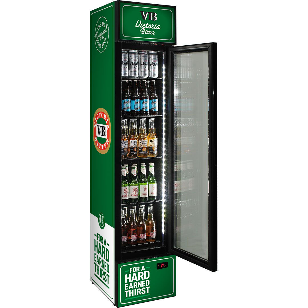 victoria bitter Victoria Bitter Original Branded Skinny Upright Bar Fridge - Model SS-P160-VB-V2 | Retrocade - Image 6