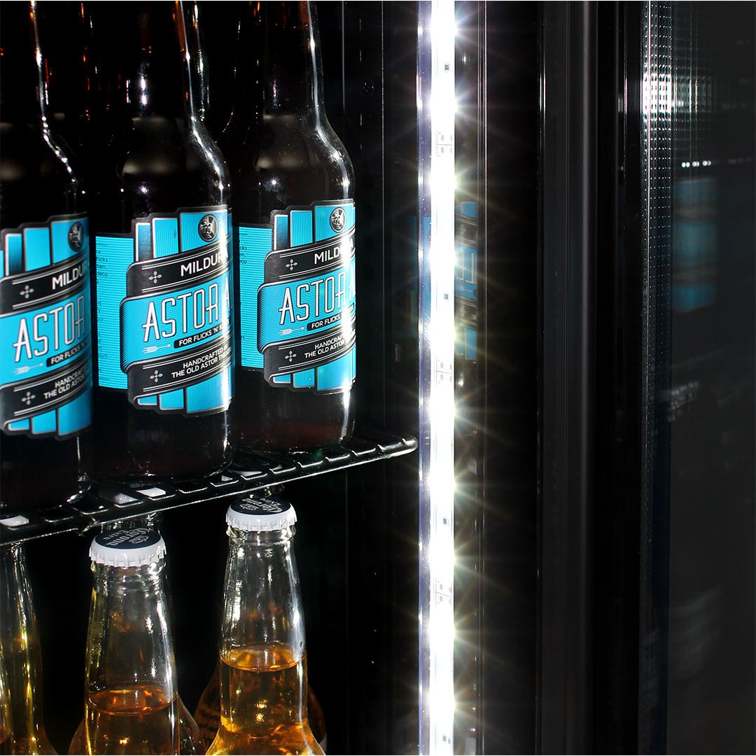great northern Great Northern Branded Skinny Upright Bar Fridge - Model SS-P160-GOLD | Retrocade - Image 2