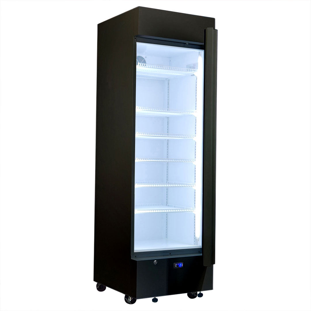 carlton dry Carlton Dry Upright Quiet Running Black Glass Door Bar Fridge - Model SC372B-DRY | Retrocade - Image 2