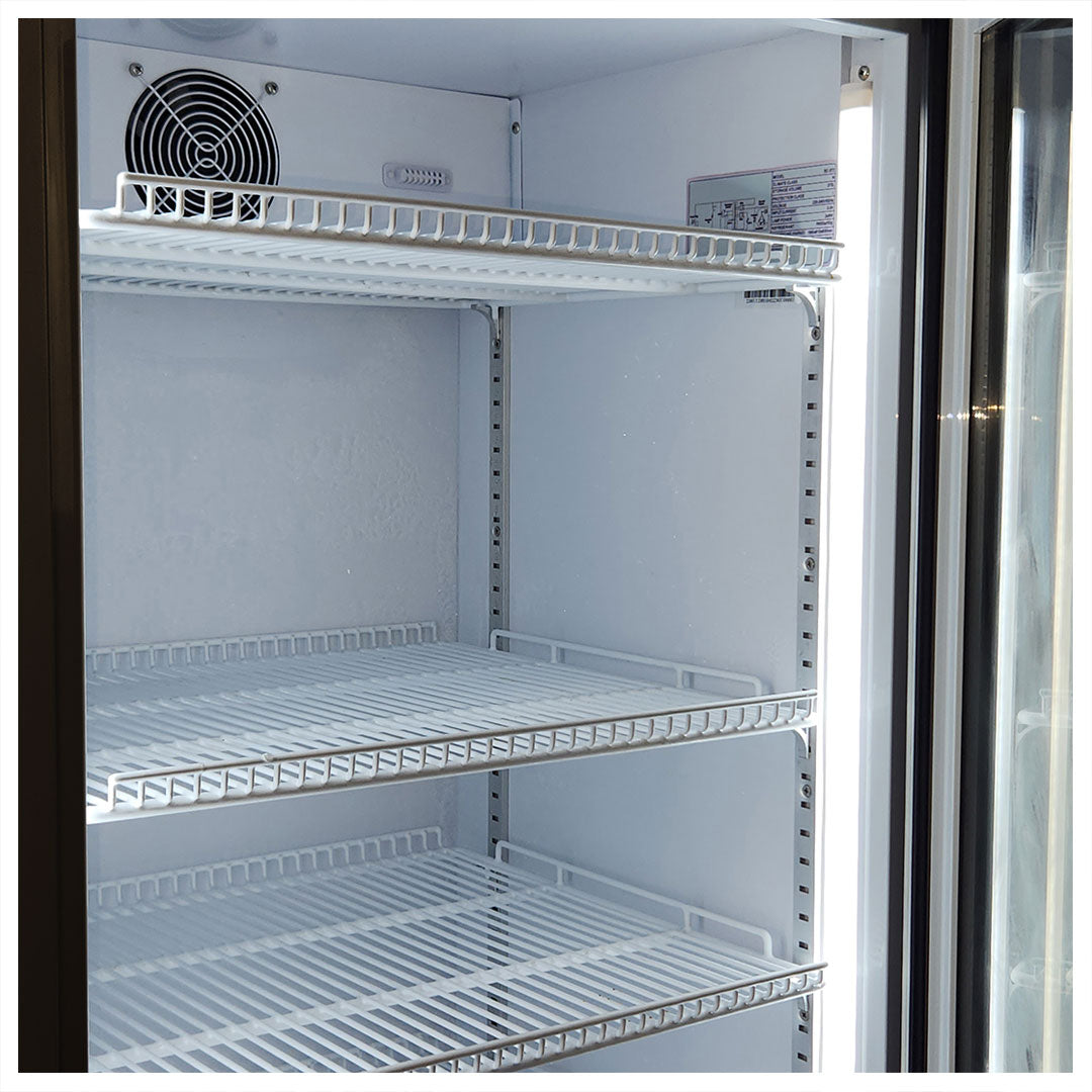 brookvale union Brookvale Union Upright Quiet Running Black Glass Door Bar Fridge - Model SC372B-BVU | Retrocade - Image 3