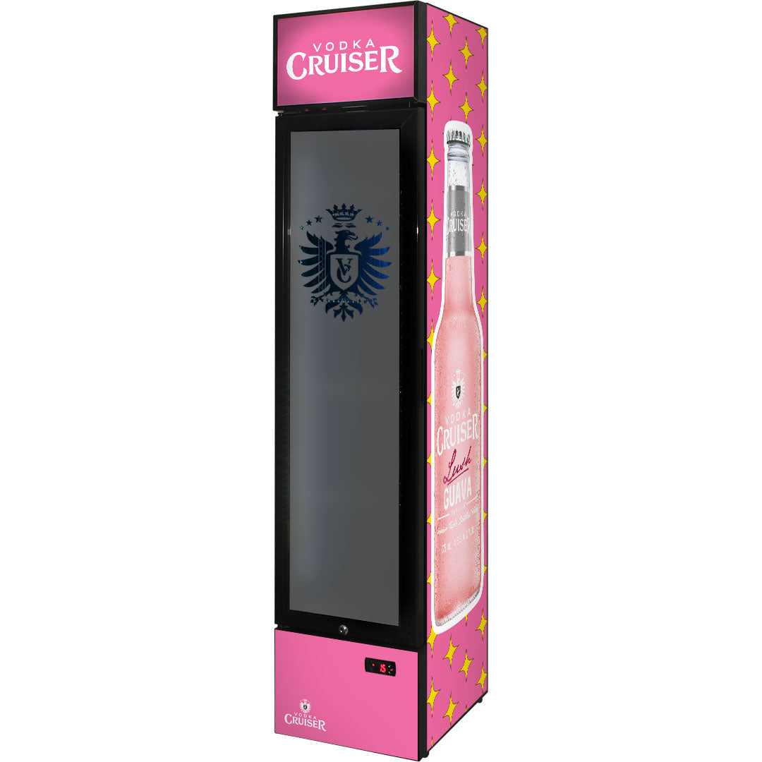 vodka cruiser Vodka Cruiser Branded Skinny Upright Bar Fridge - Model SS-P160-VC | Retrocade - Image 5