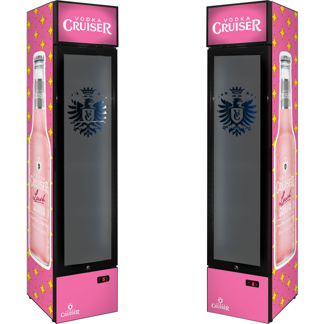 vodka cruiser Vodka Cruiser Branded Skinny Upright Bar Fridge - Model SS-P160-VC | Retrocade - Image 2