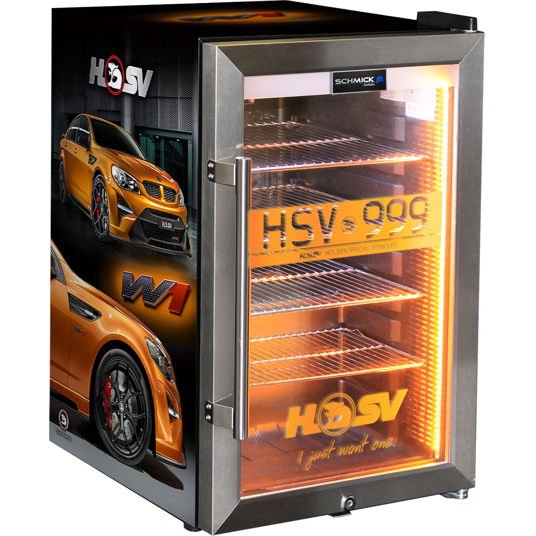 Holden HSV GTSR W1 branded bar fridge, Great gift idea! Add You Own Number Plate To Door! - Model SC70-SS-GTSR-W1 | Retrocade
