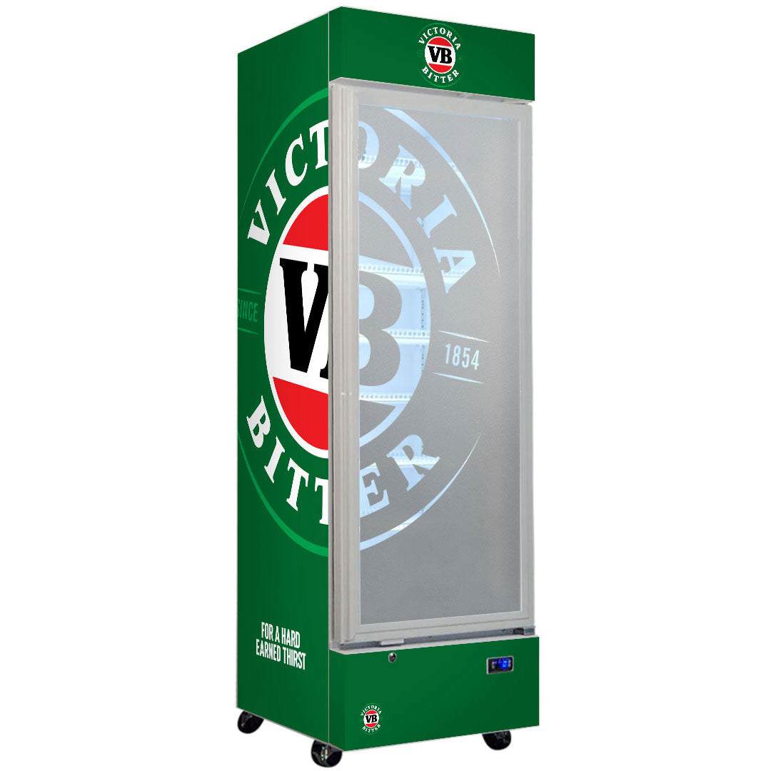 victoria bitter Victoria Bitter Branded Design - Upright Quiet Running Glass Door Bar Fridge - Model SC372W-VB1 | Retrocade