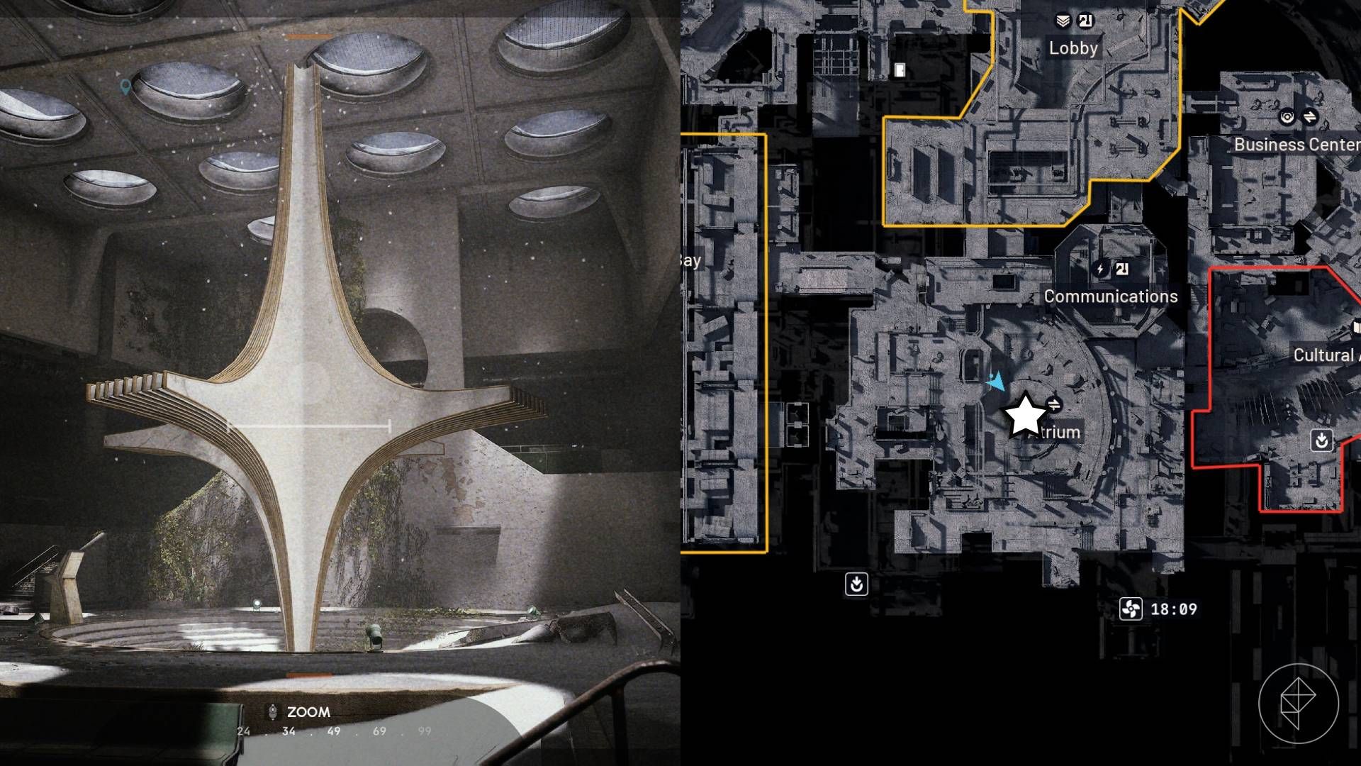 The left-hand side of the image shows the objective for the Taking Stock quest in Arc Raiders while the right-hand side shows the location highlighted on the in-game map.