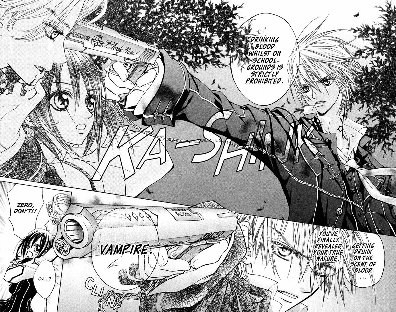 Zero defends Yuki in Vampire Knight