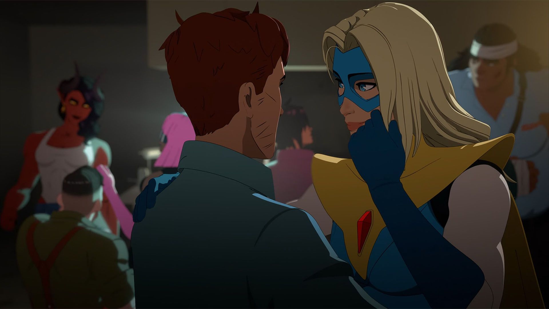 Robert and Blonde Blazer dancing in Dispatch.
