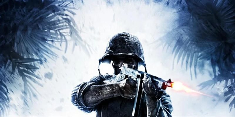 Call of Duty: World at War cropped cover art shows a soldier firing his rifle while facing the viewer, with muzzle flare