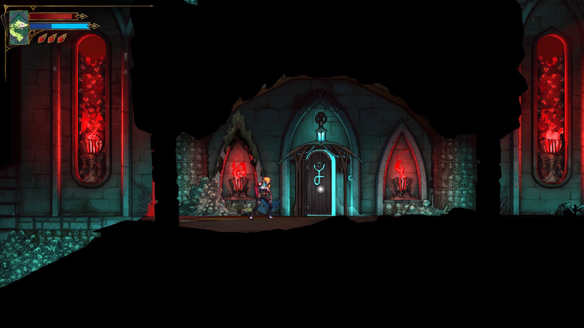 The door to the Boatman's ferry in Castlevania Belmont's Curse