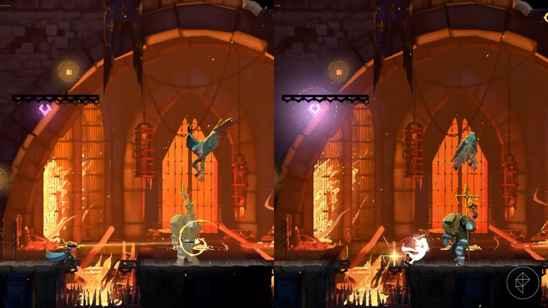 A Castlevania: Belmont's Curse montage showing the whip attack