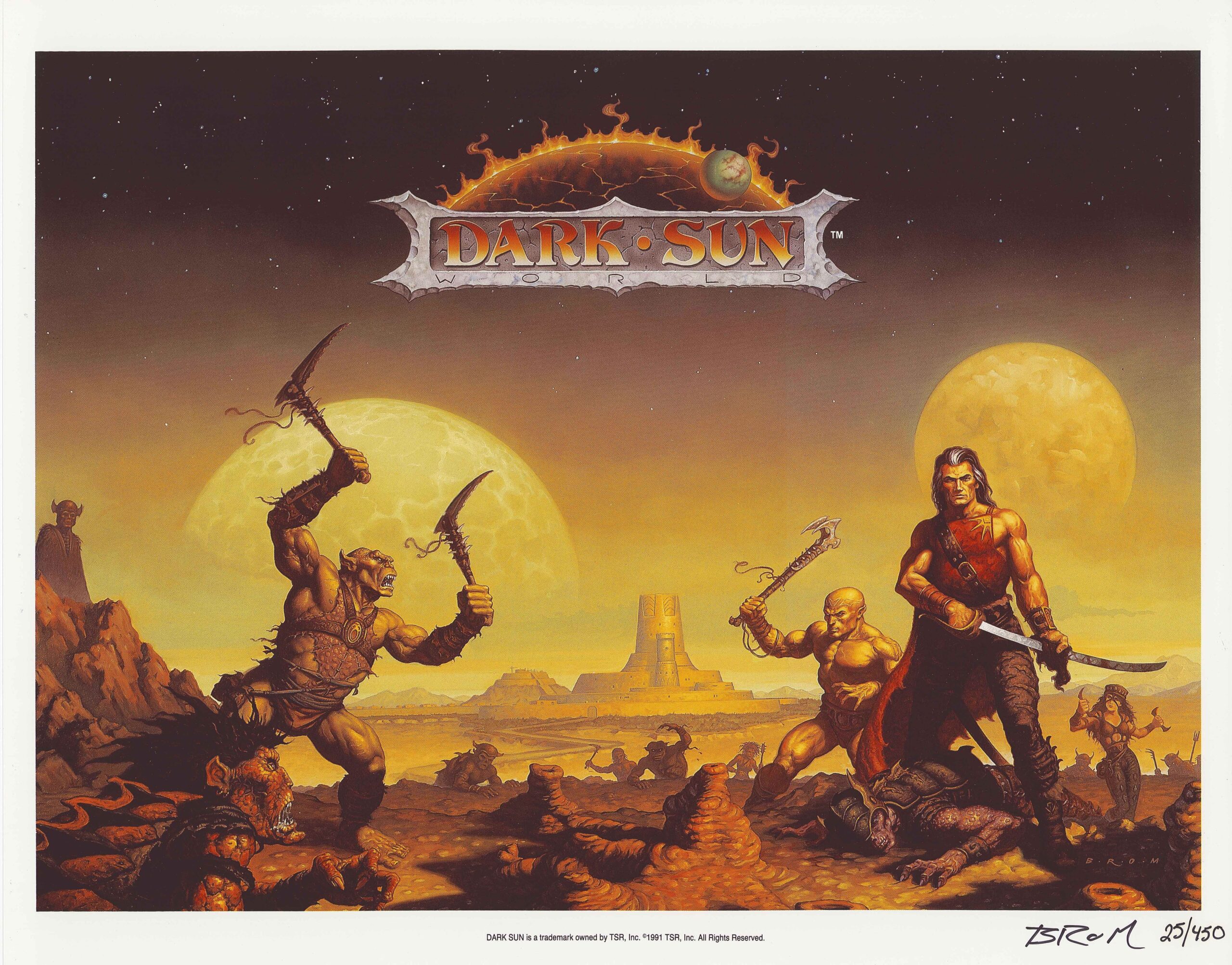 D&D Dark Sun boxed set cover illustration by Gerald Brom