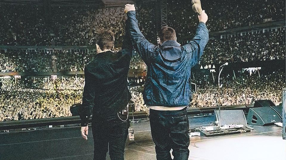 Noel and Liam Gallagher in Don't Look Back in Anger