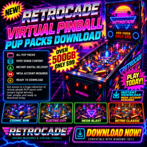 Virtual Pinball PUP Packs Download – 500GB+ Collection | Instant Download – $99
