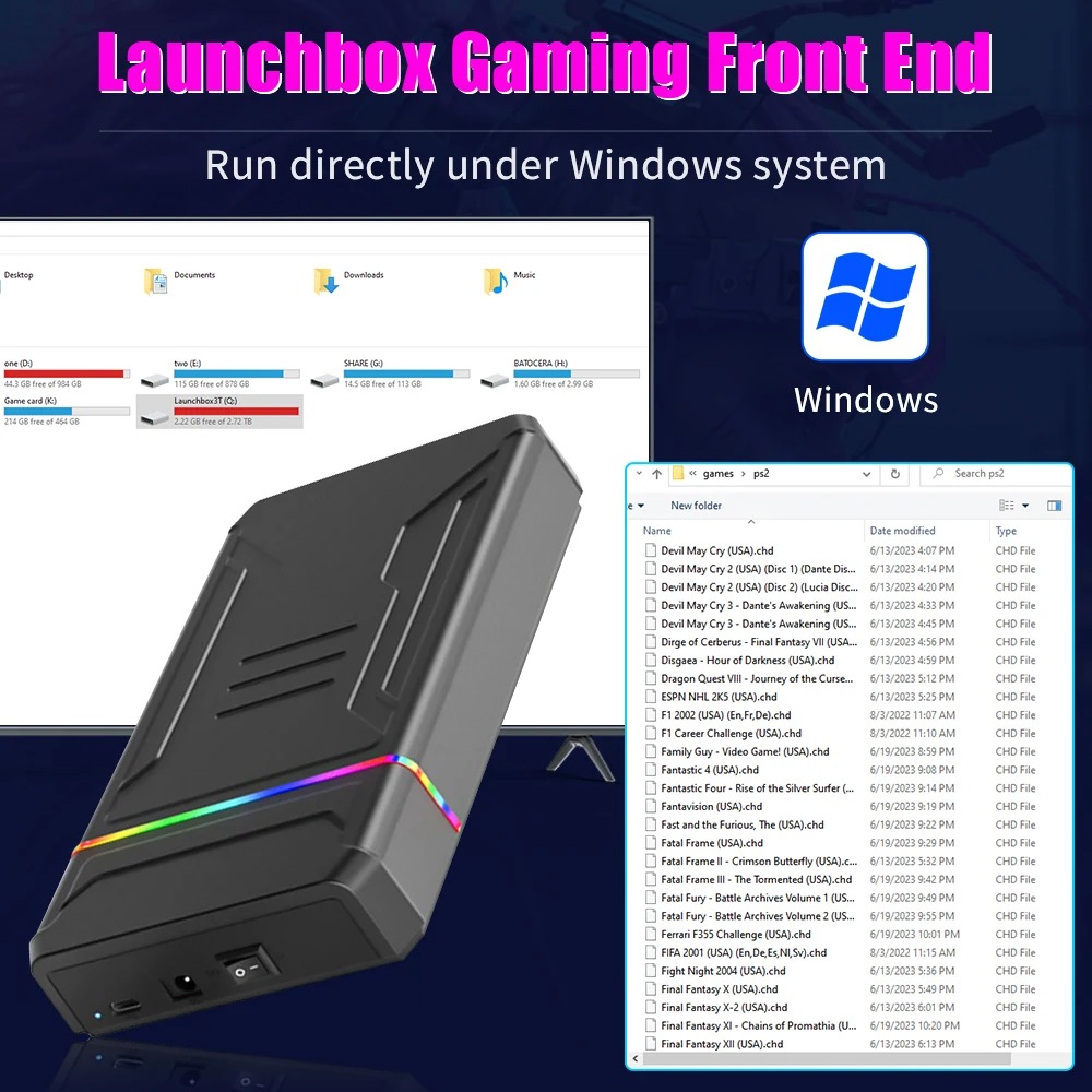 LaunchBox 3TB Game Hard Drive 10,000+ Games USB 3.0 for Windows PC - Image 2