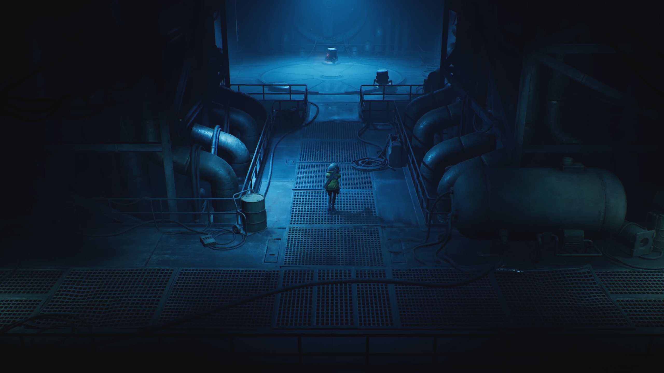 Cel stands in an empty room in End of Abyss.