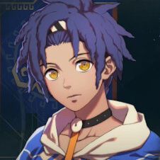 A boy with short indigo dreadlocks in Fire Emblem: Fortune's Weave
