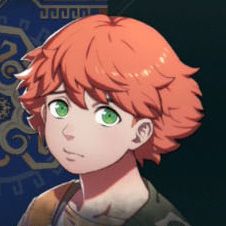 A sad-looking child with shaggy orange hair in Fire Emblem: Fortune's Weave