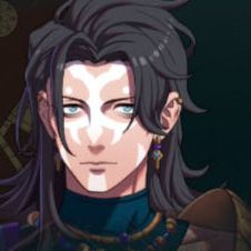 A man with long dark hair with shorter fringe in the front in Fire Emblem: Fortune's Weave