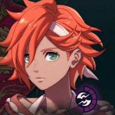 A girl with spikey short orange hair in a white headband in Fire Emblem: Fortune's Weave