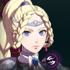 A pale woman with blonde braids around her face in Fire Emblem: Fortune's Weave