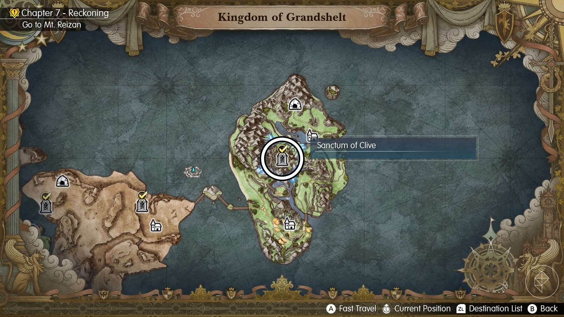 A Final Fantasy Resonance map showing where you can find Clive
