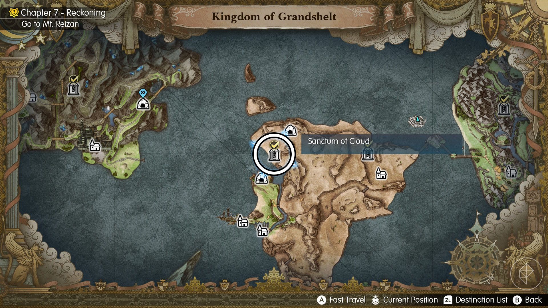 A Final Fantasy Resonance map showing where you can find Cloud
