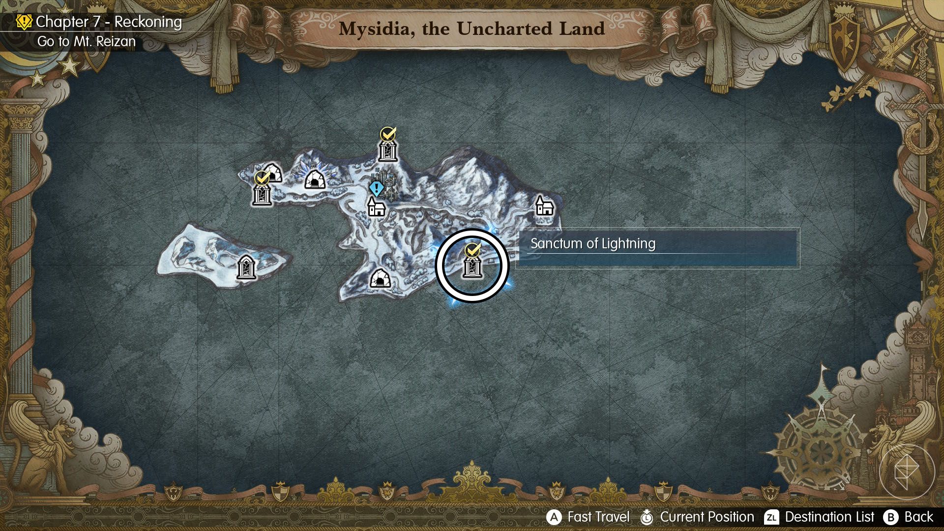 A Final Fantasy Resonance map showing where you can find Lightning