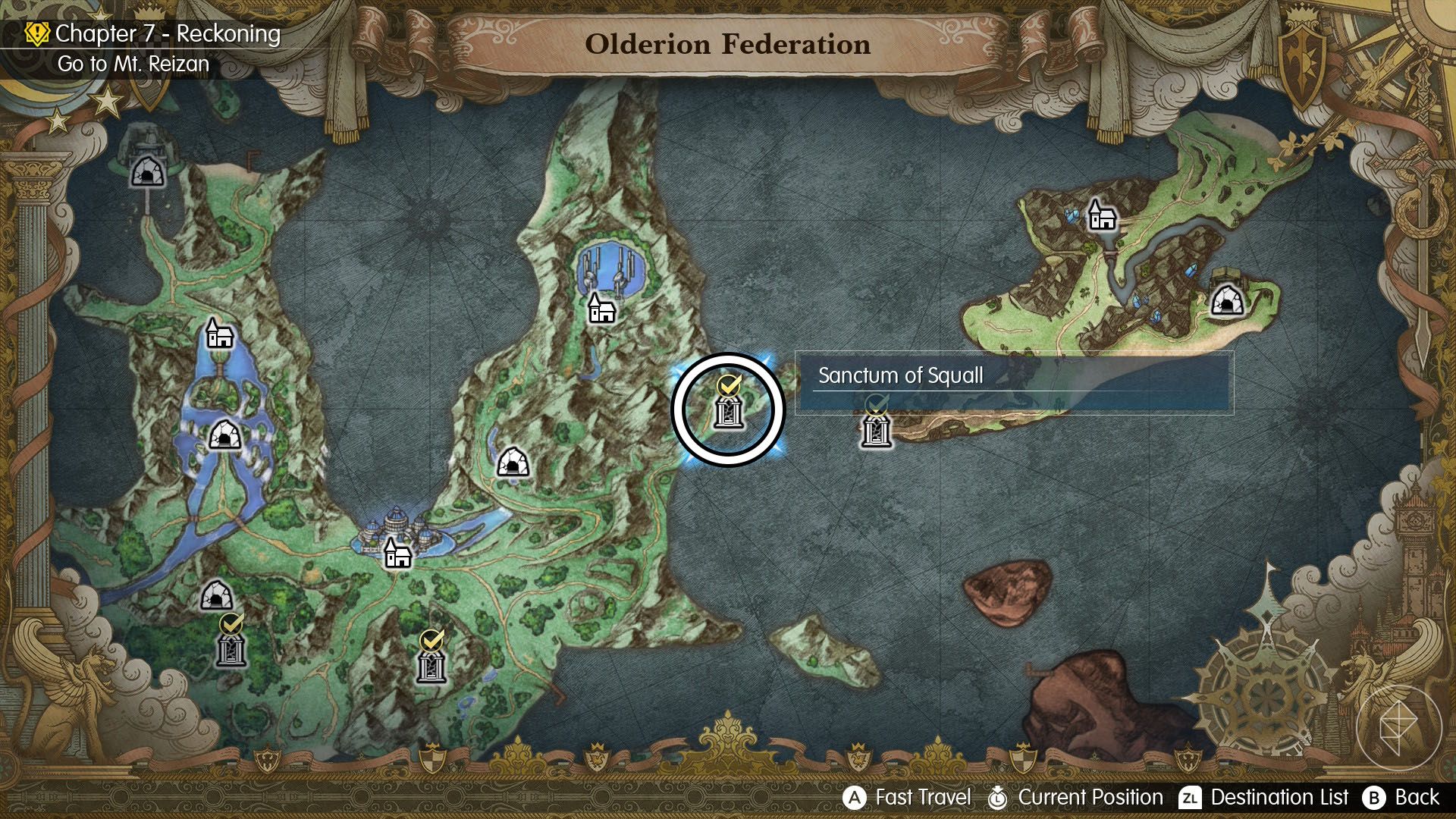A Final Fantasy Resonance map showing where you can find Squall