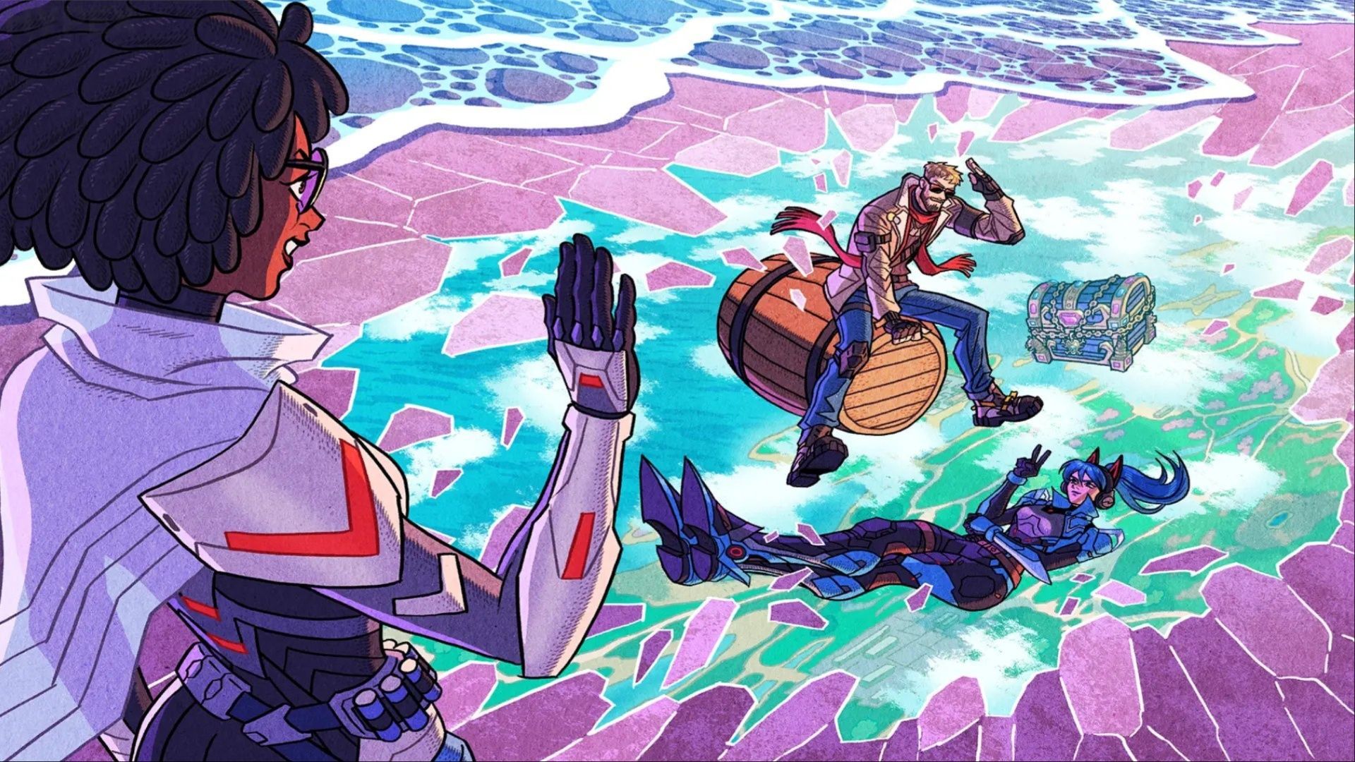 fortnite characters falling into a new world