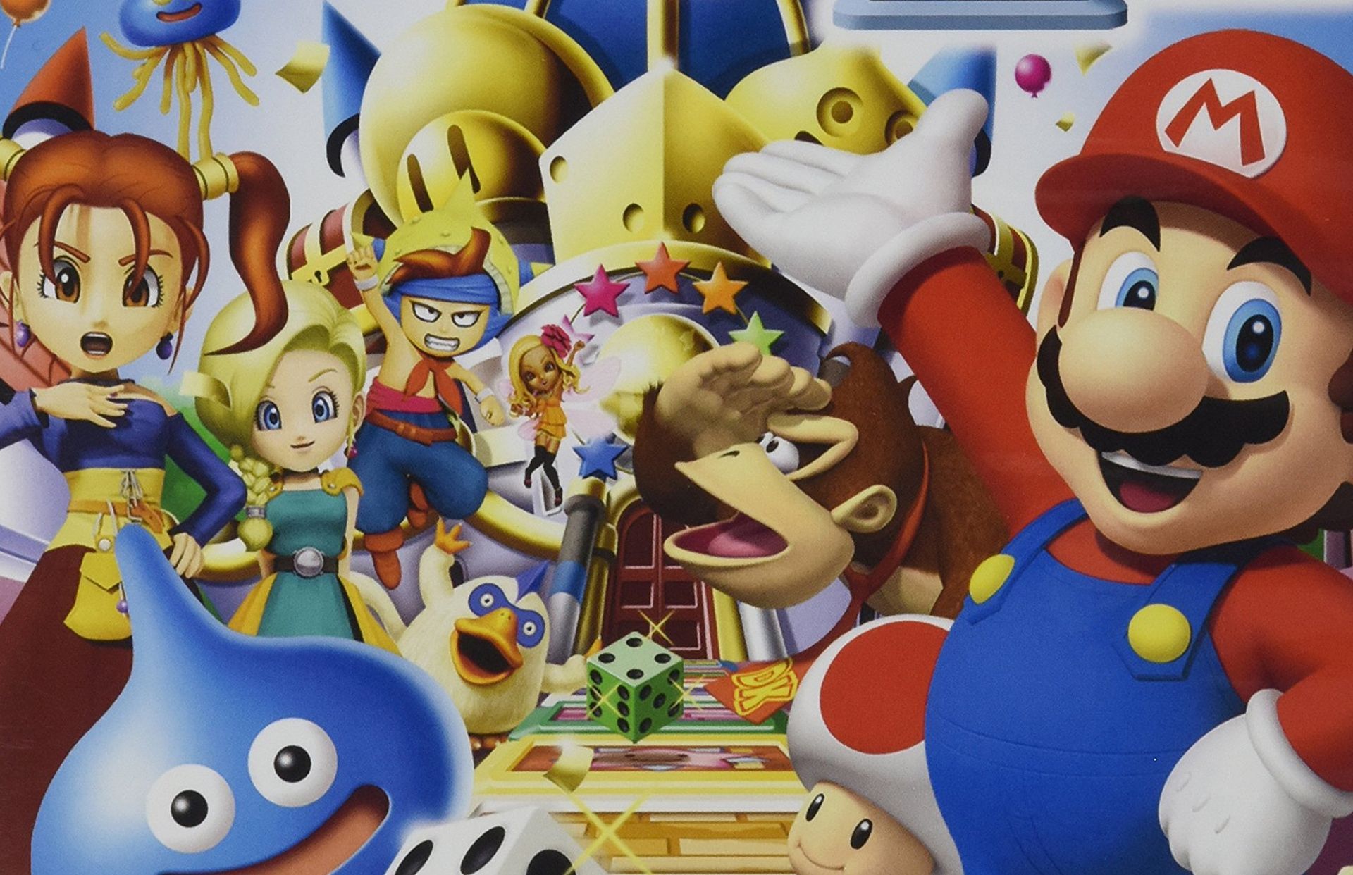 Fortune Street cropped cover art shows Dragon Quest and Super Mario characters facing off with dice between them.