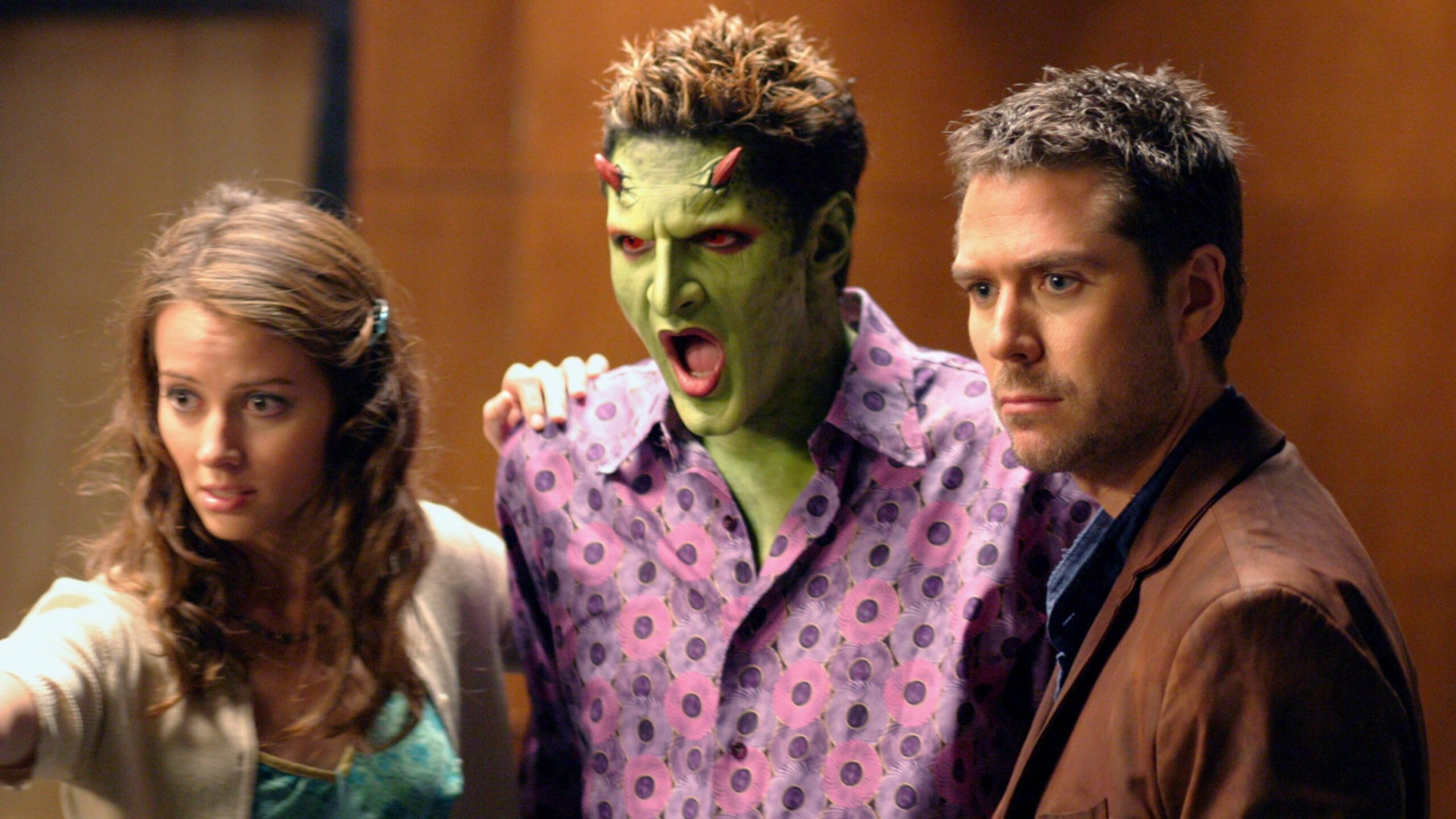 Fred (Amy Acker), Lorne (Andy Hallet), and Wesley (Alexis Denisof) in Angel